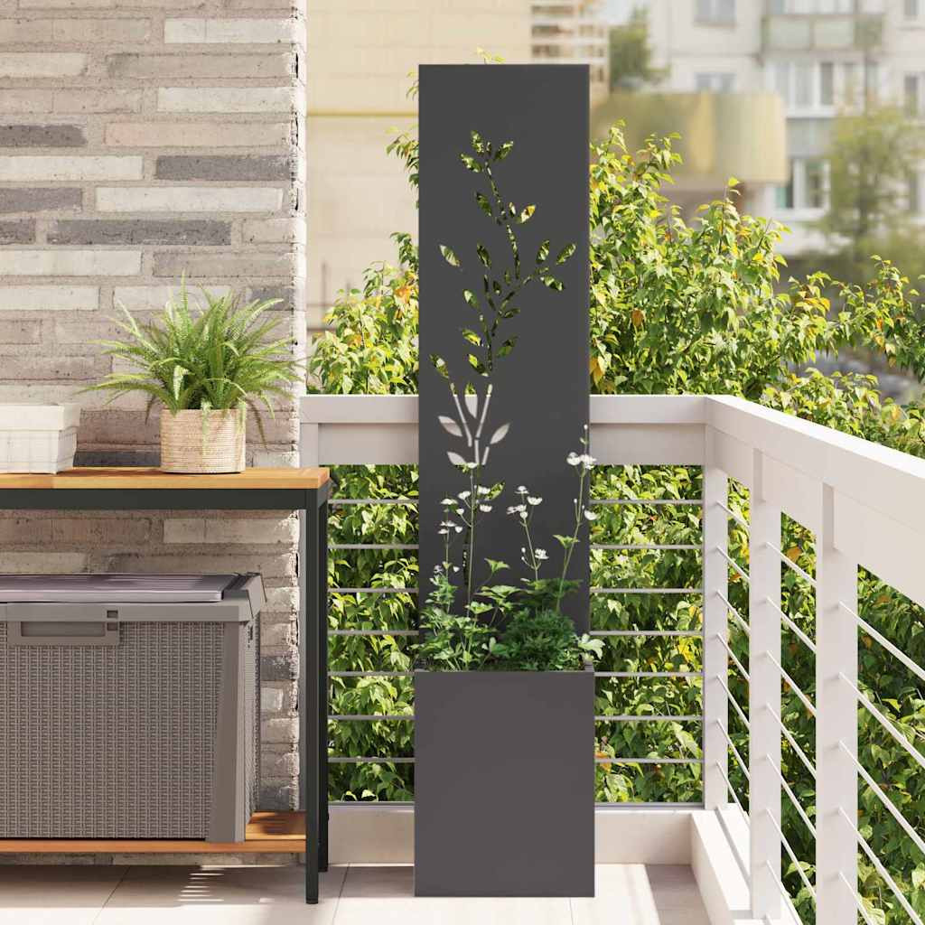 vidaXL Garten Sichtschutz-Leinwand Floral Schwarz 32 x 32 x 150 cm