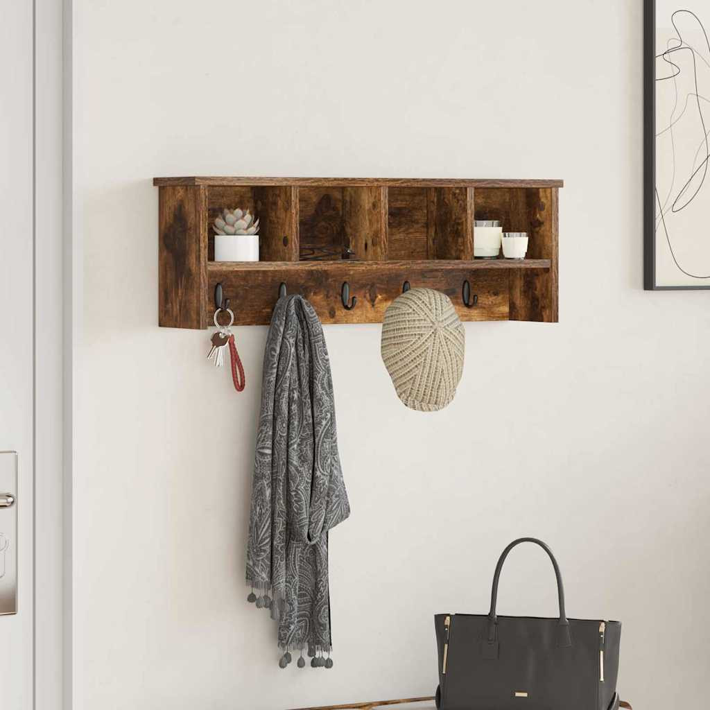vidaXL Wandmontierter nachttisch Geräucherte Eiche 75 x 16 x 26 cm