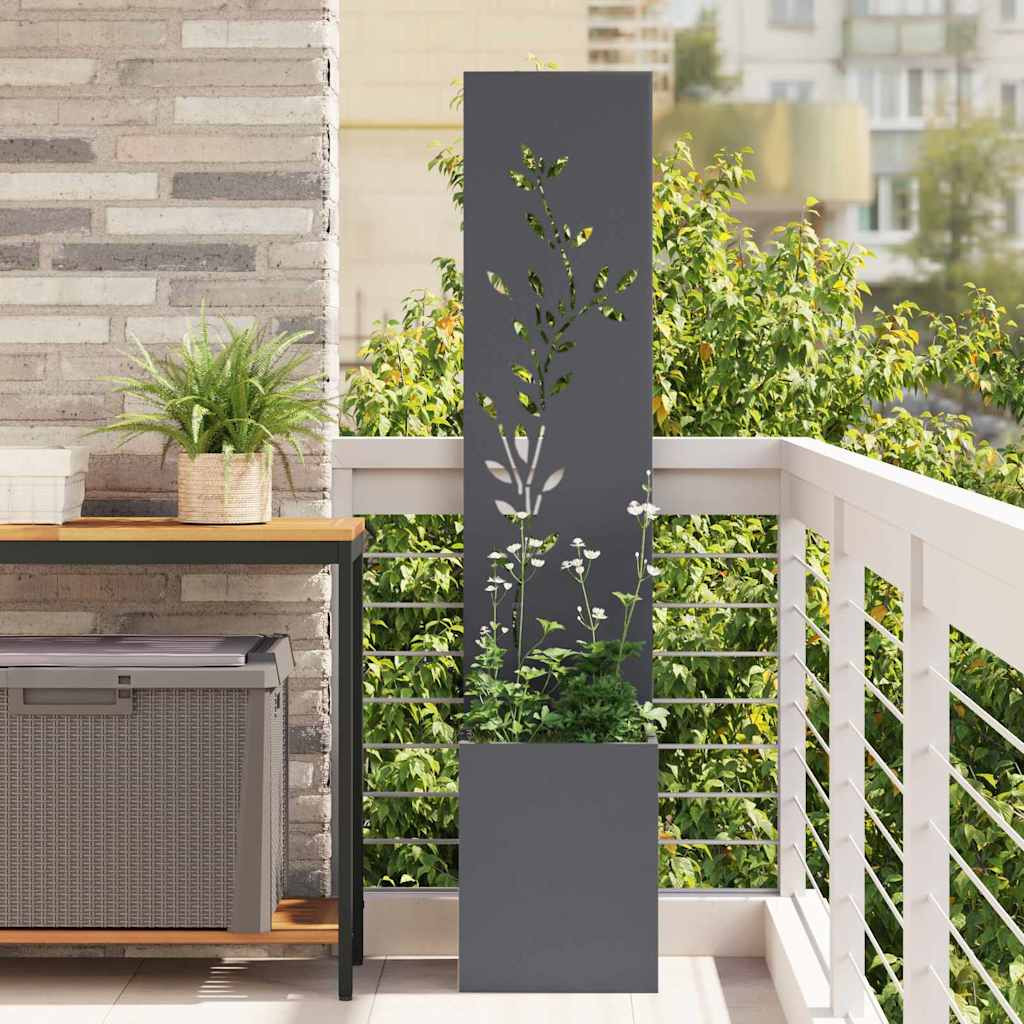 vidaXL Garten Sichtschutz-Leinwand Floral Anthrazit 32 x 32 x 150 cm