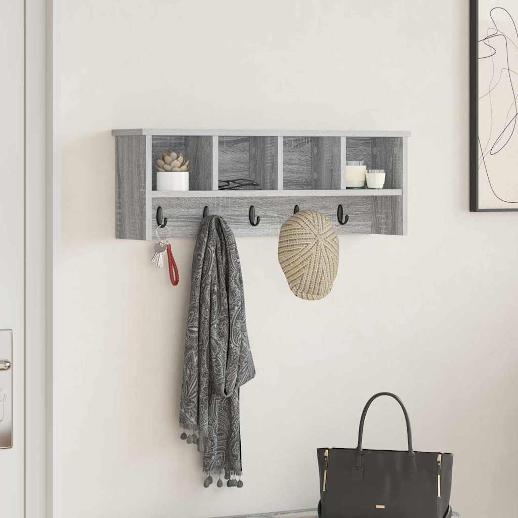 vidaXL Wandmontierter nachttisch Graues Sonoma 75 x 16 x 26 cm