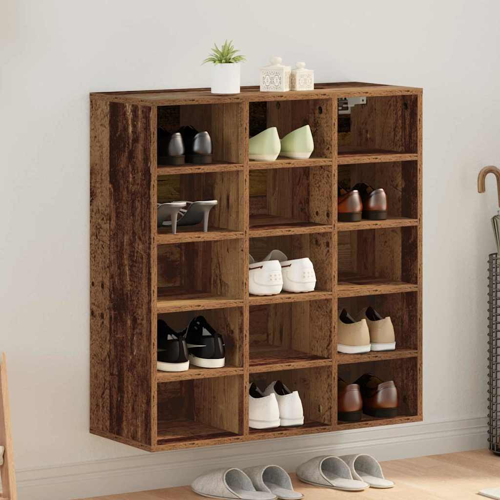 vidaXL Schuhschrank Altholz 77,5 x 30 x 83,5 cm Holzwerkstoff