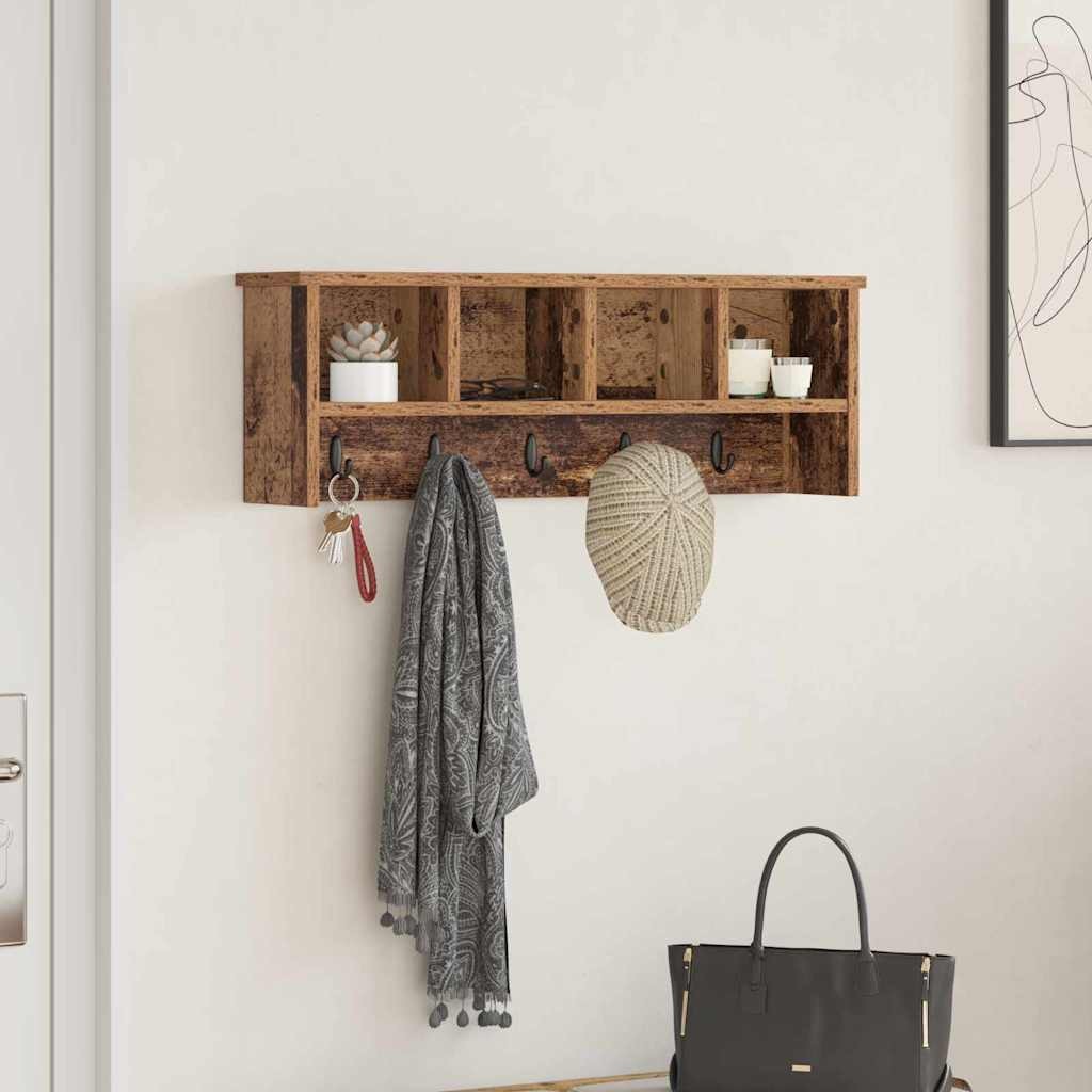 vidaXL Wandmontierter nachttisch Altholz 75 x 16 x 26 cm Holzwerkstoff