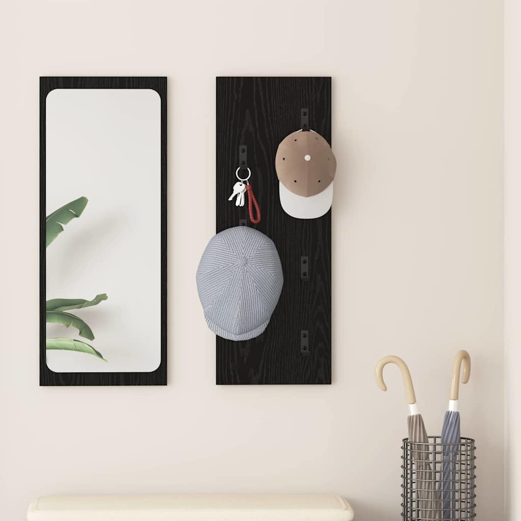 vidaXL Wandmontierter nachttisch Schwarz Eichen-Optik 30 x 1,5 x 80 cm