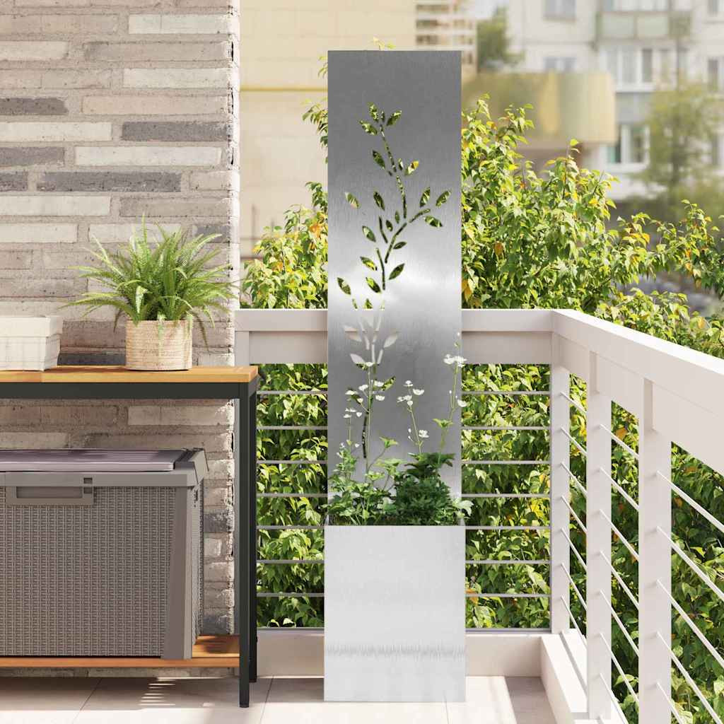 vidaXL Garten Sichtschutz-Leinwand Silber 32 x 32 x 150 cm Edelstahl