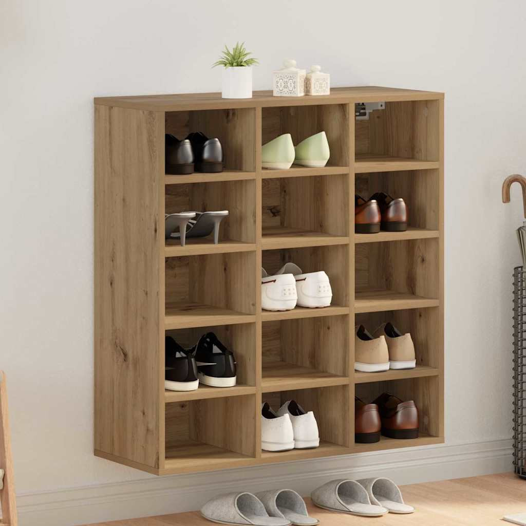 vidaXL Schuhschrank 77,5 x 30 x 83,5 cm Holzwerkstoff Artisan-Eiche