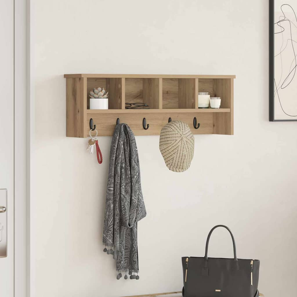 vidaXL Wandmontierter nachttisch Wandhalterung Artisan-Eiche