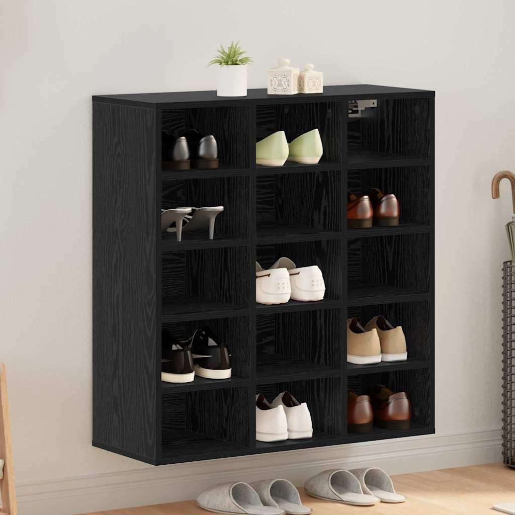 vidaXL Schuhschrank mit Regal Schwarz Eichen-Optik 77,5 x 30 x 83,5 cm