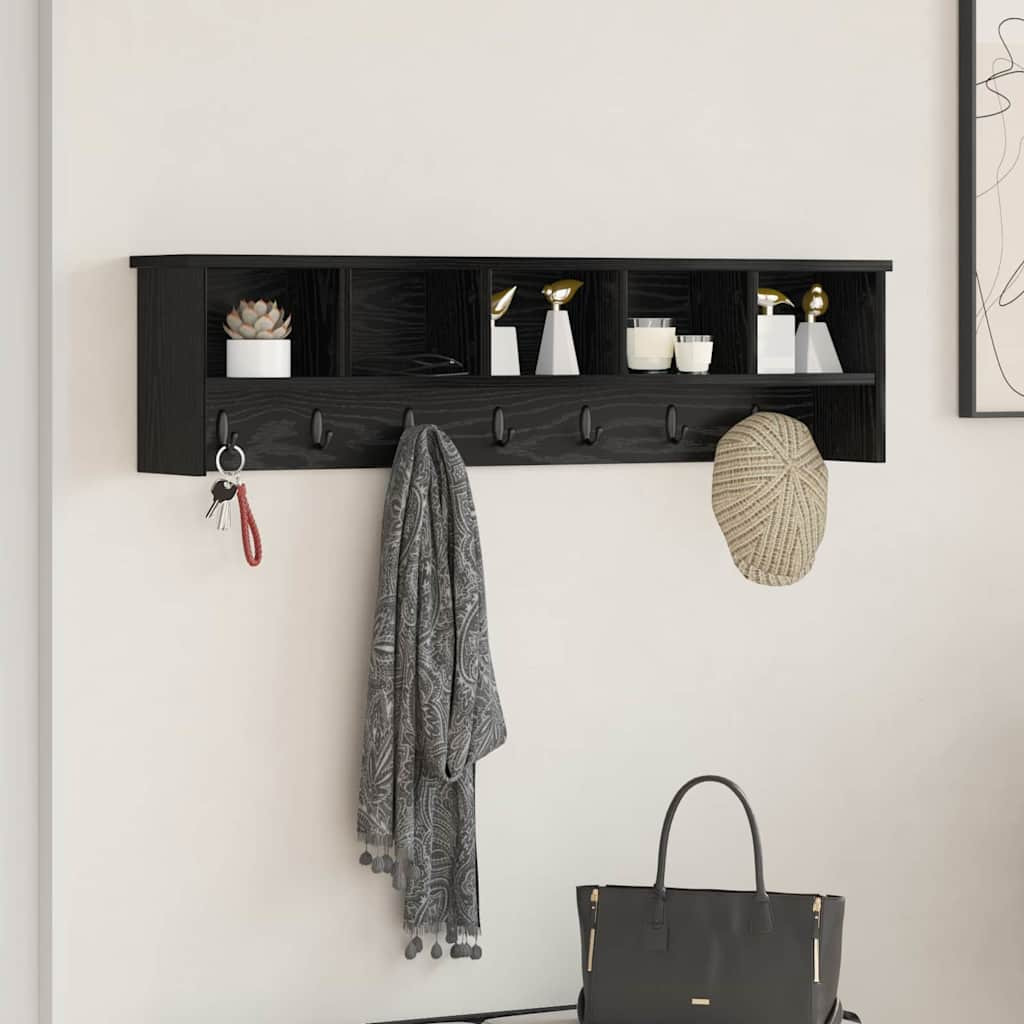 vidaXL Wandmontierter nachttisch Schwarz Eichen-Optik 100 x 16 x 26 cm