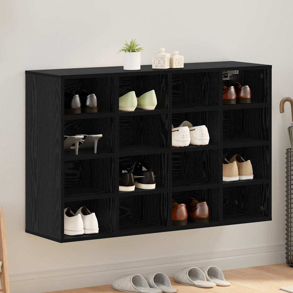 vidaXL Schuhschrank mit Regal Schwarz Eichen-Optik 103 x 30 x 67 cm