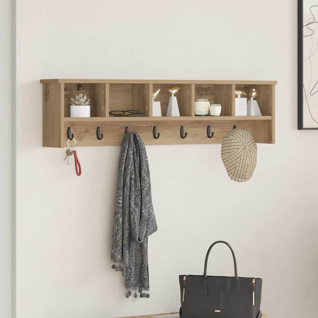 vidaXL Wandmontierter nachttisch Wandhalterung Artisan-Eiche