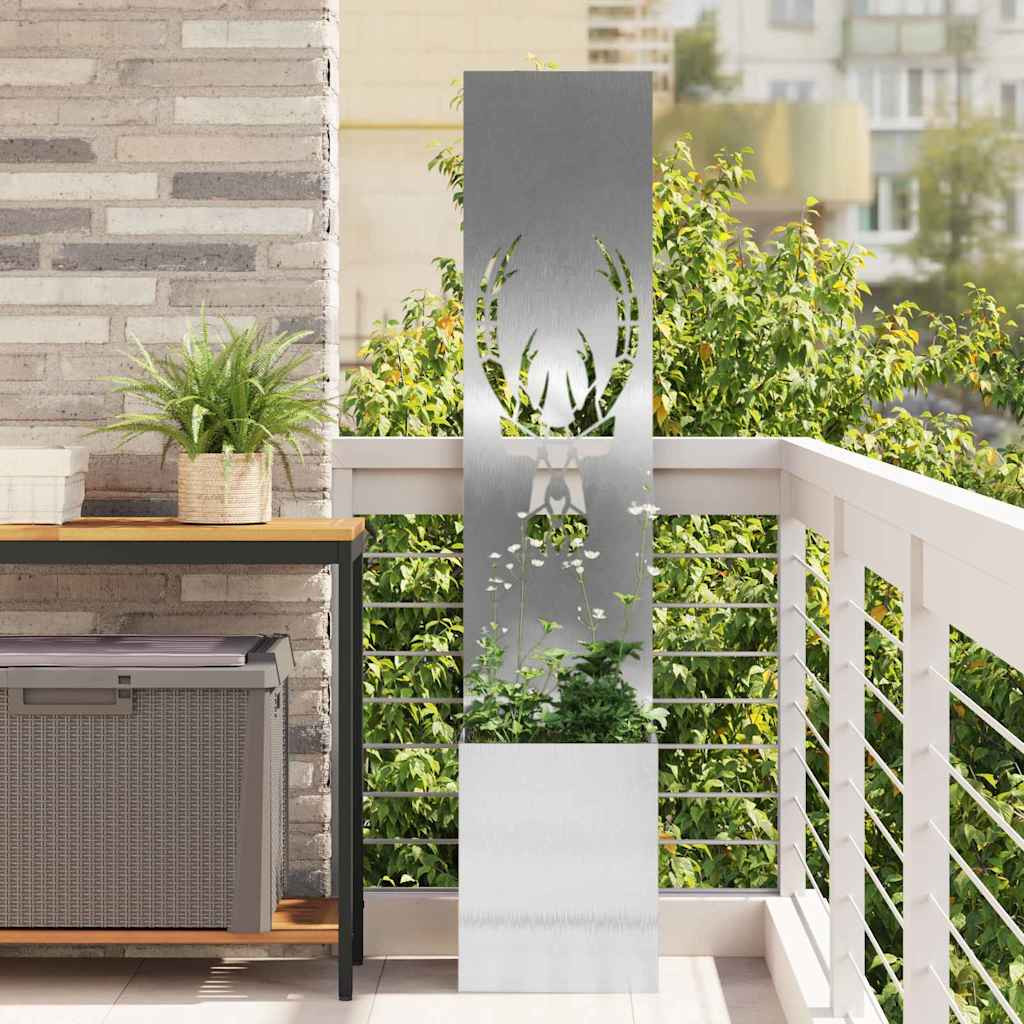vidaXL Garten Sichtschutz-Leinwand Silber 32 x 32 x 150 cm Edelstahl