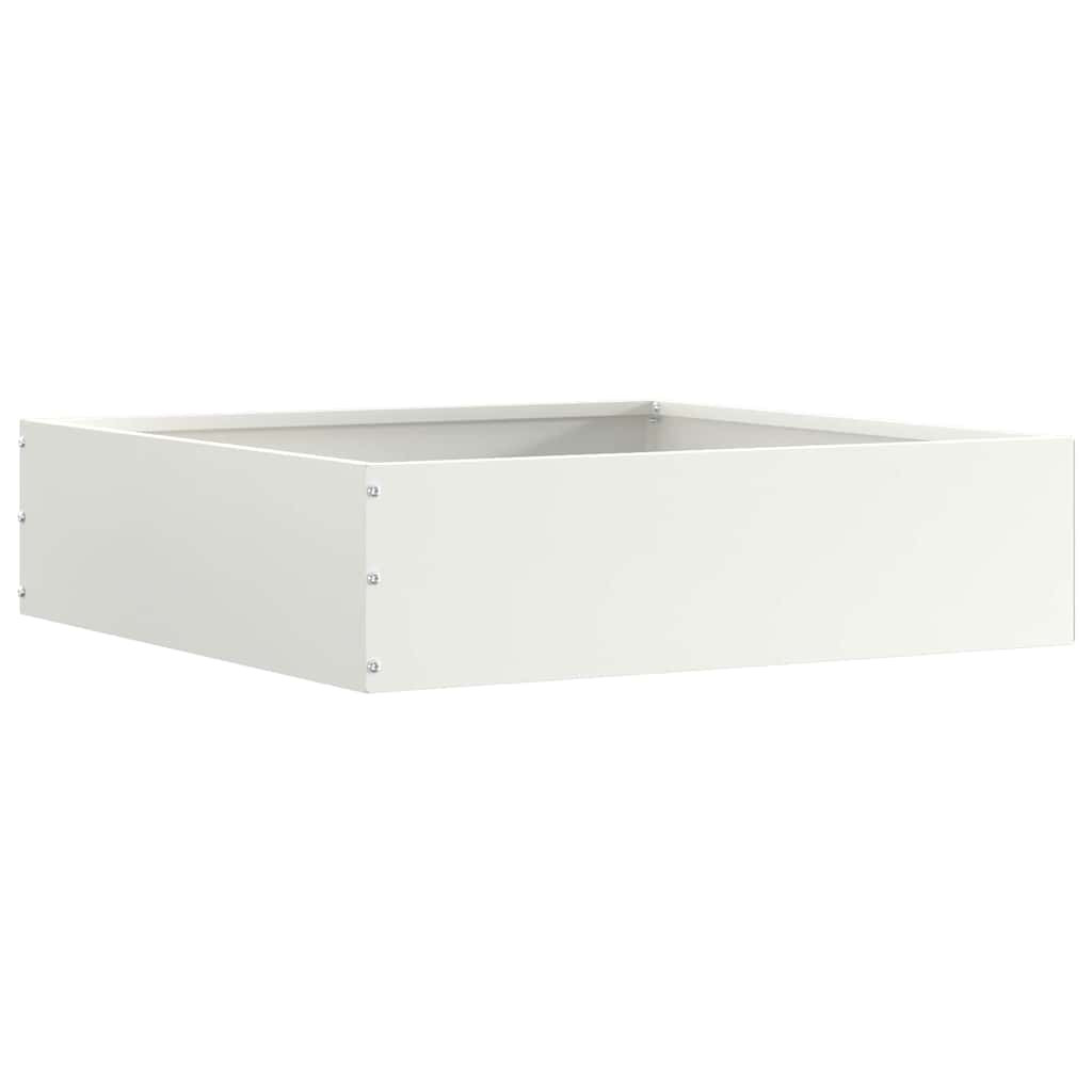 vidaXL Raseneinfassung Weiß 50 x 50 x 13 cm Stahl