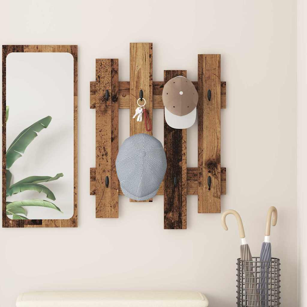 vidaXL Wandmontierter nachttisch Altholz 60 x 3 x 82 cm Holzwerkstoff