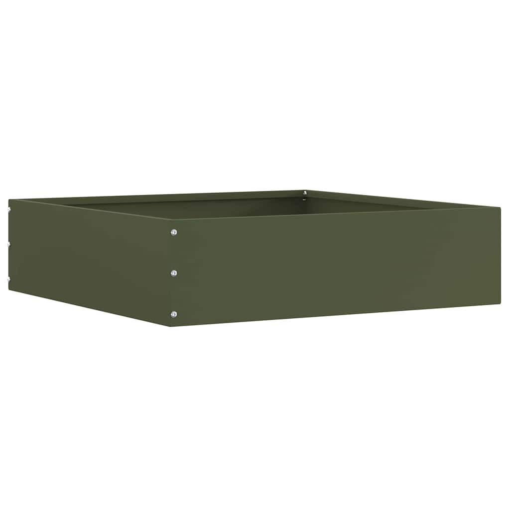 vidaXL Raseneinfassung Olive Grün 50 x 50 x 13 cm Stahl