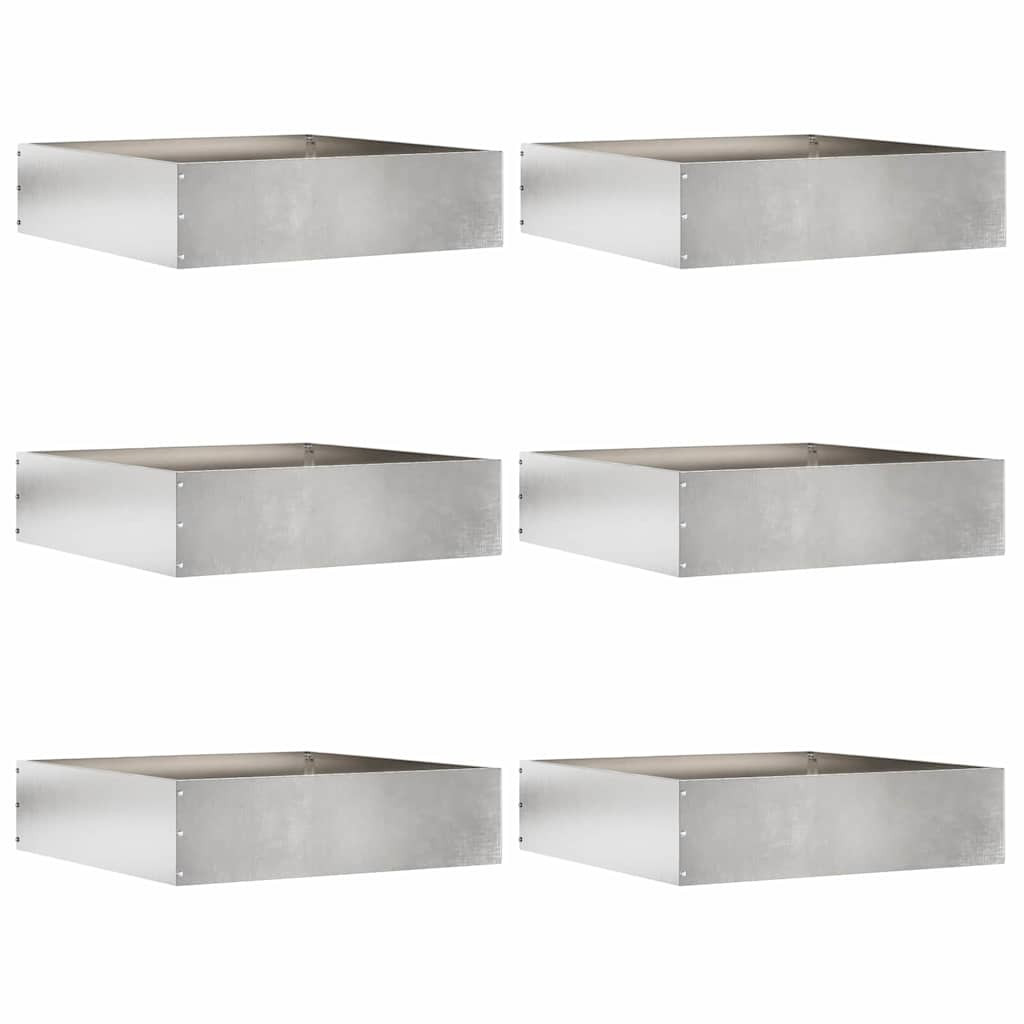 vidaXL Raseneinfassung 6 pcs Silber 50 x 50 x 13 cm Edelstahl
