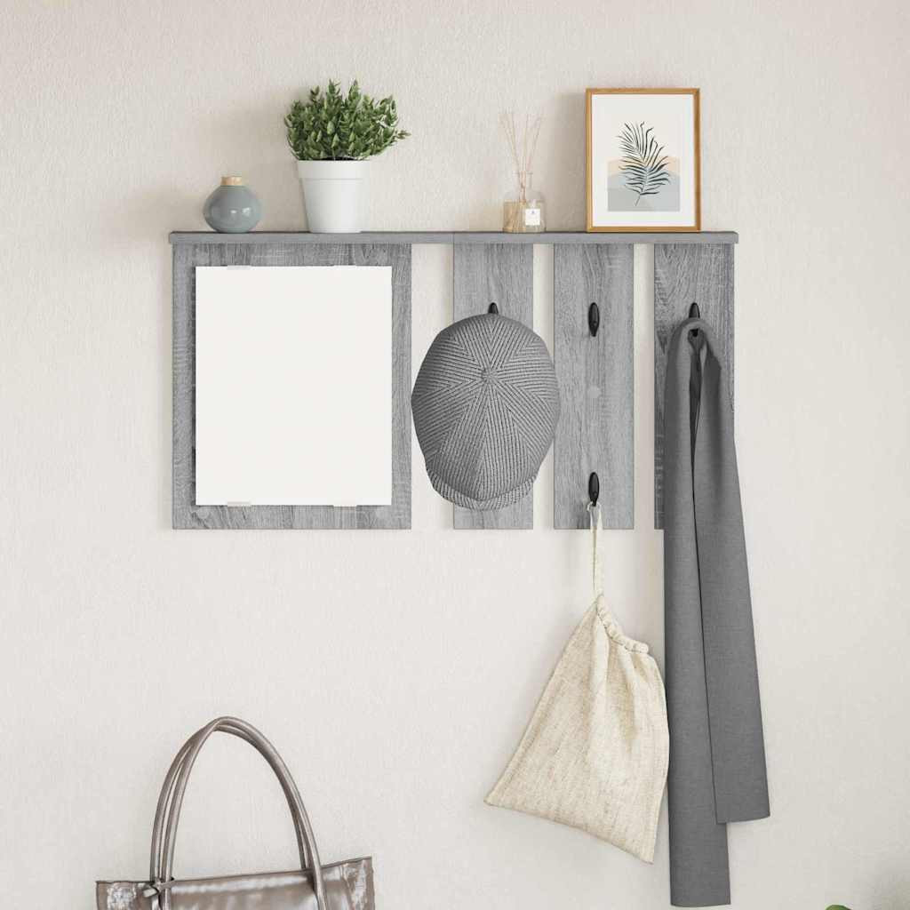 vidaXL Wandmontierter Kleiderständer Grau Sonoma 85 x 10 x 45 cm