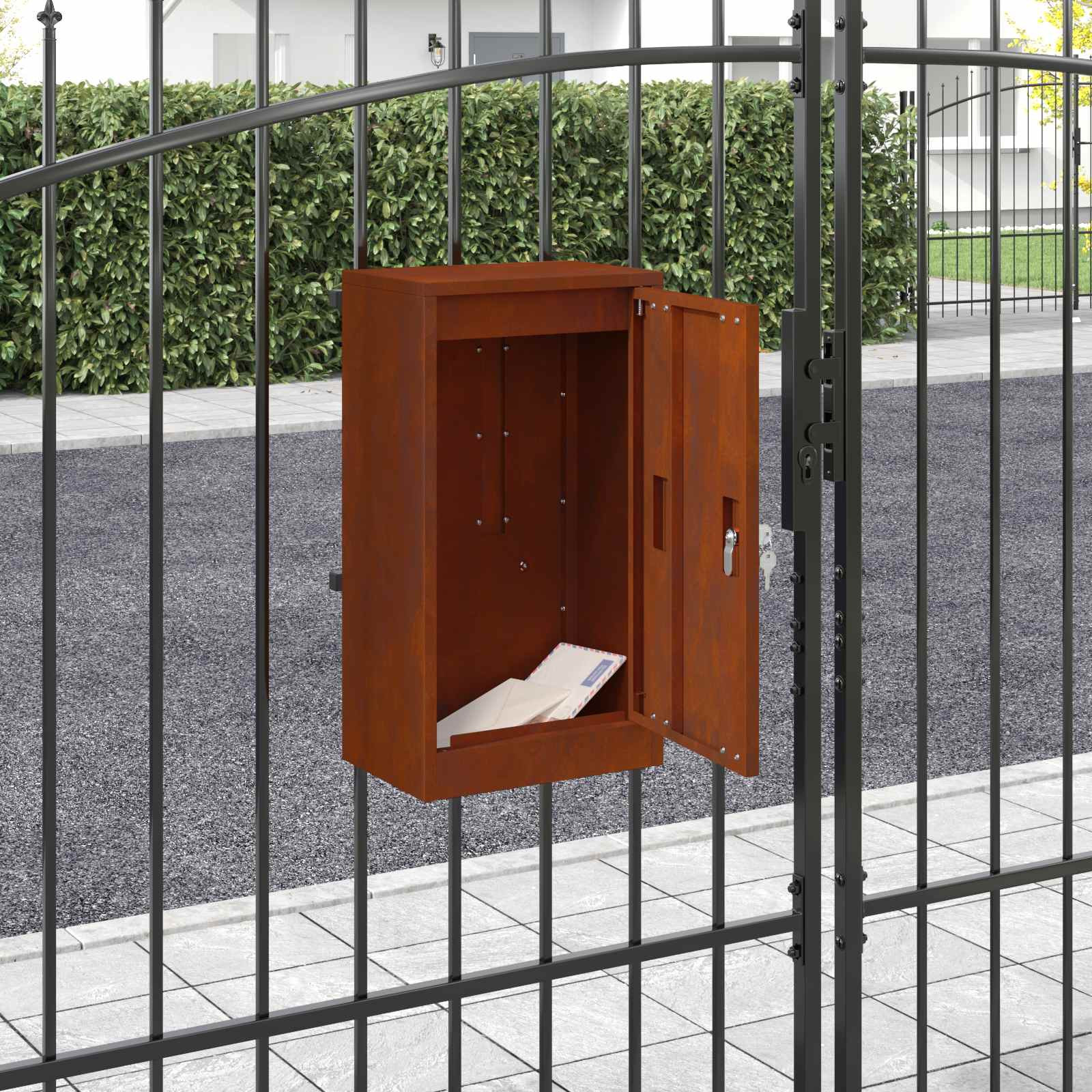 vidaXL Briefkasten mit Speicher Rostig 30 x 20 x 55 cm Wetterfeststahl