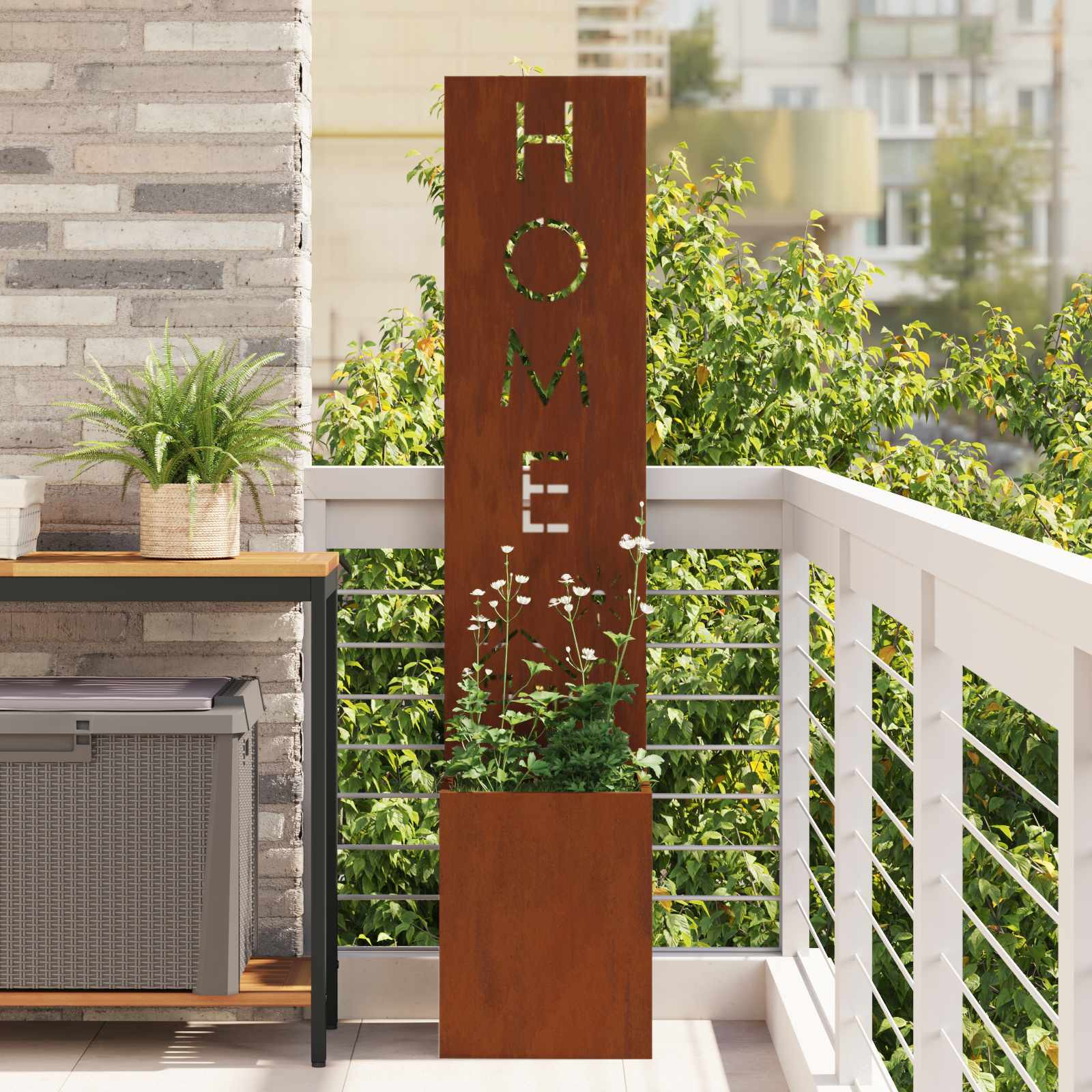 vidaXL Garten Sichtschutz-Leinwand Rostig 32 x 32 x 150 cm