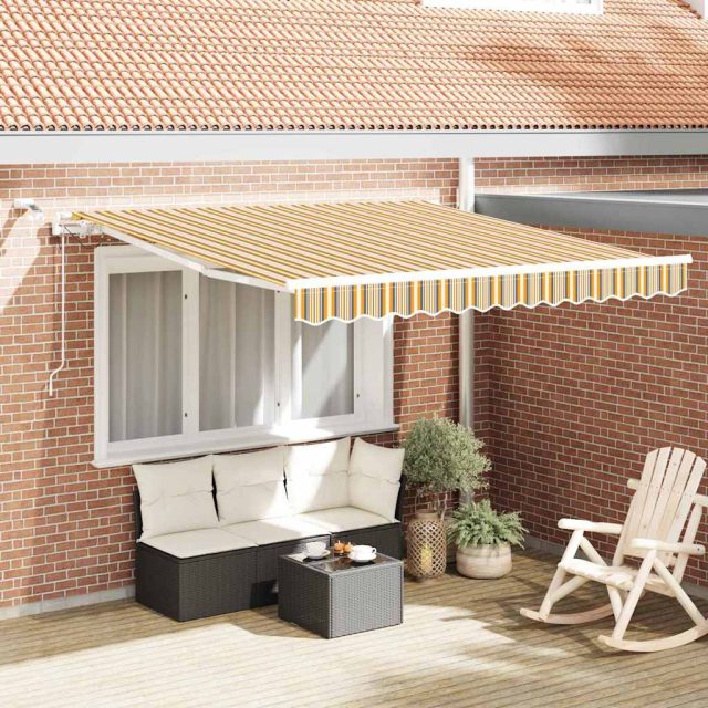vidaXL Ausziehbare Markise Mehrfarbig 300 x 250 cm Polyester