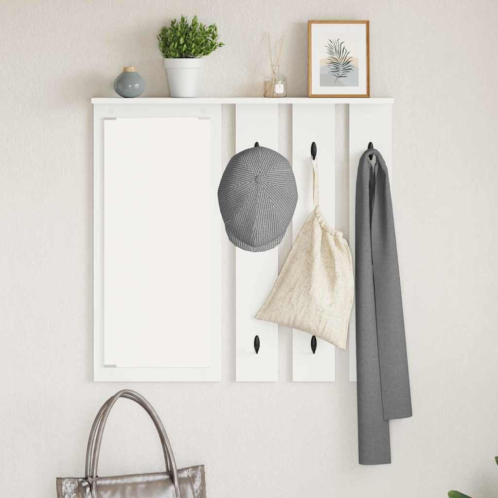 vidaXL Wandmontierter Kleiderständer mit Regal Weiß 84 x 10 x 80 cm