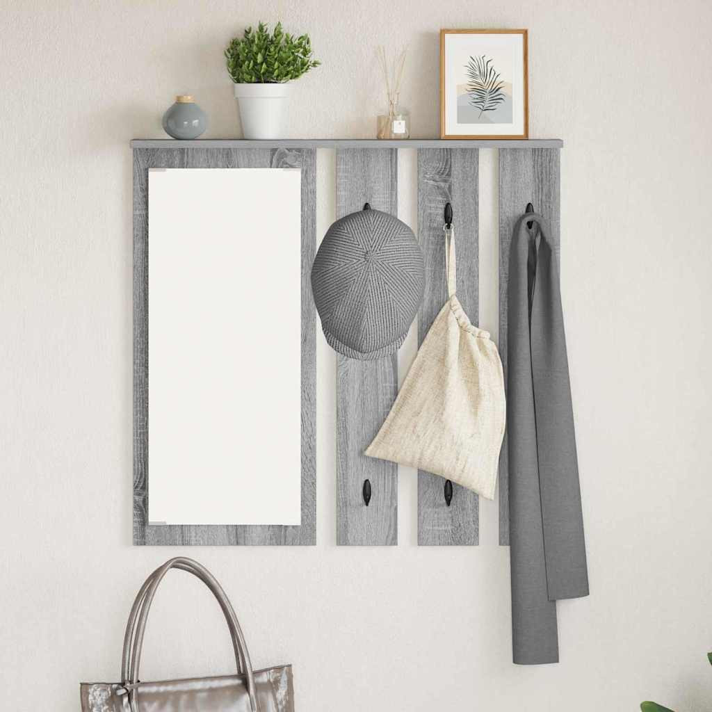 vidaXL Wandmontierter Kleiderständer Grau Sonoma 84 x 10 x 80 cm