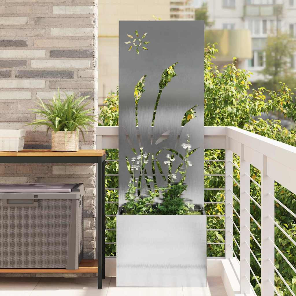 vidaXL Garten Sichtschutz-Leinwand Silber 50 x 32 x 150 cm Edelstahl