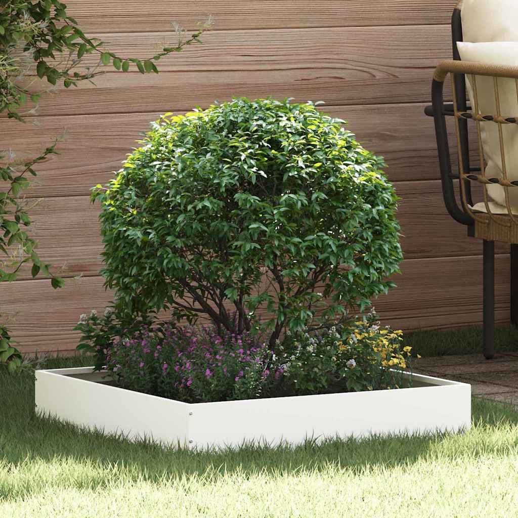 vidaXL Raseneinfassung Weiß 60 x 60 x 13 cm Stahl