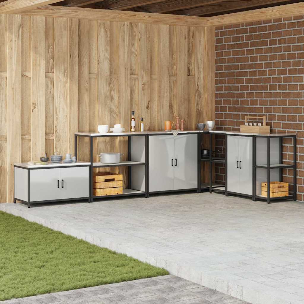 vidaXL Küchenregal HATTEM Silber 90 x 50 x 92 cm Stahl