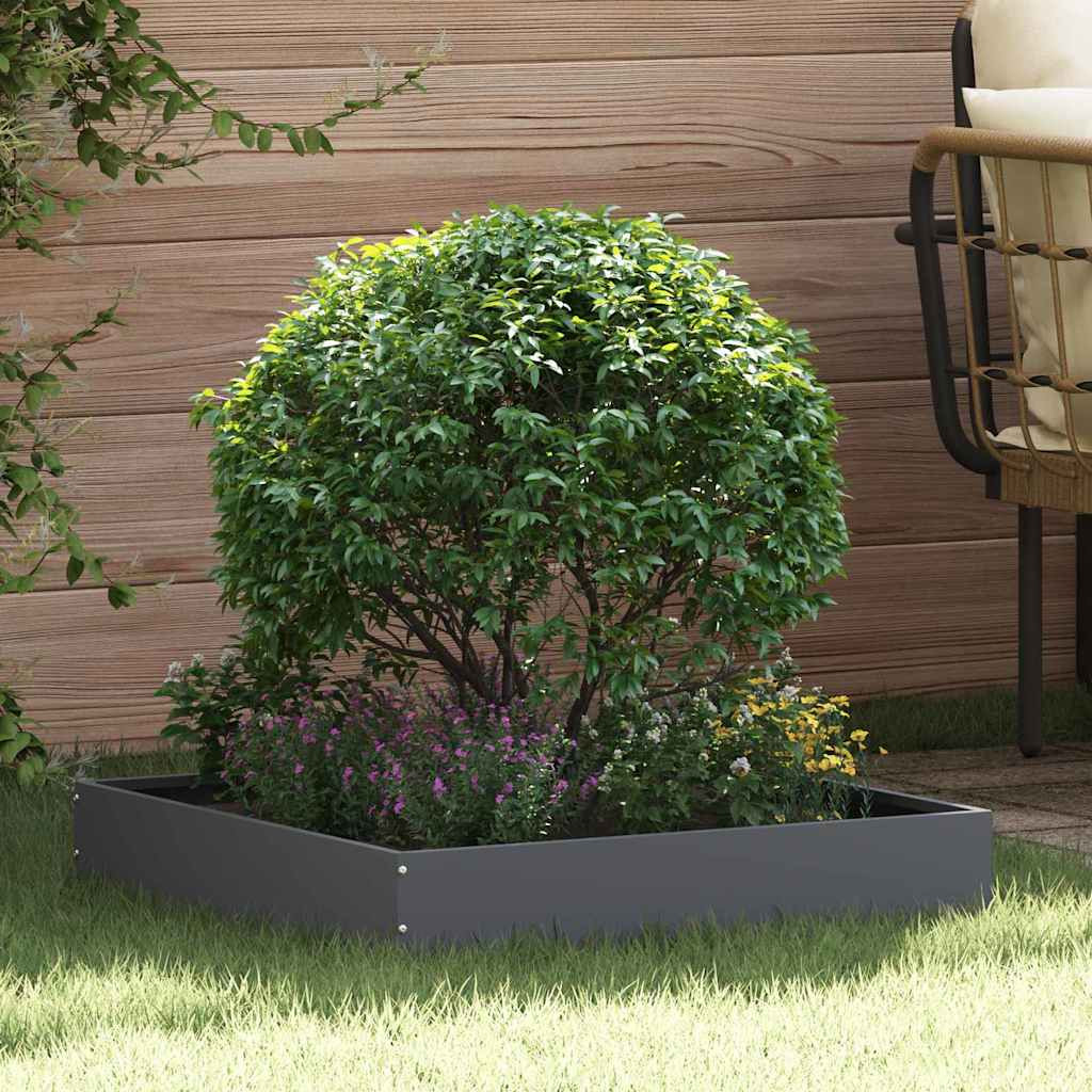 vidaXL Raseneinfassung 6 pcs Anthrazit 60 x 60 x 13 cm Stahl