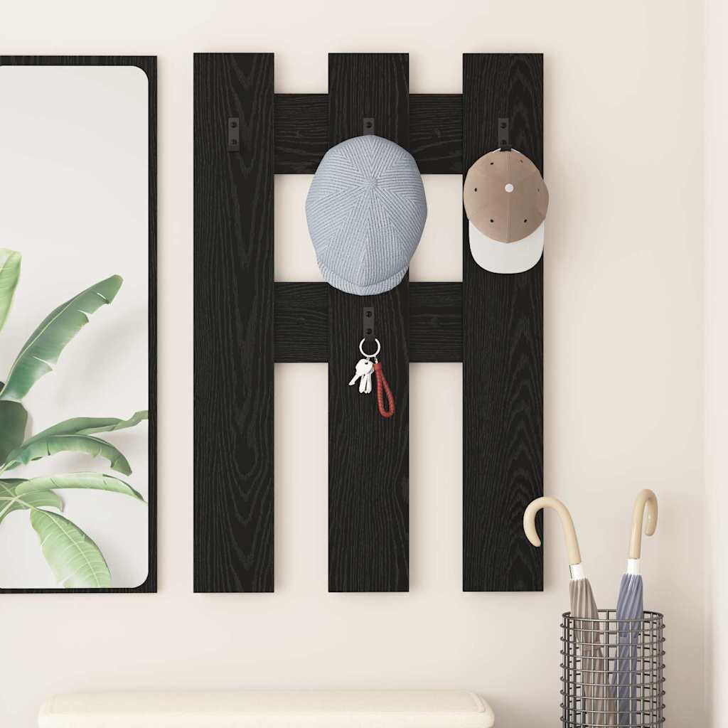 vidaXL Wandmontierter nachttisch Schwarz Eichen-Optik 65 x 3 x 100 cm