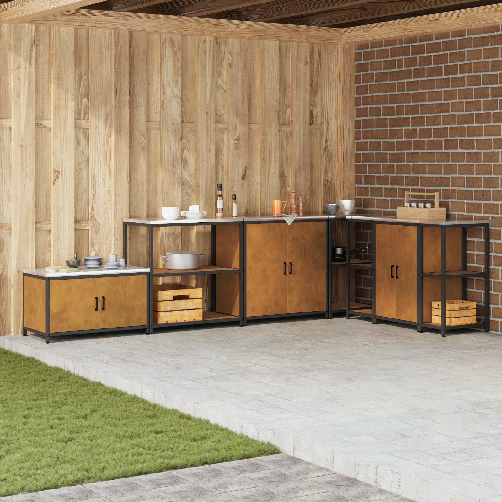 vidaXL Küchenregal HATTEM Rostig 90 x 50 x 92 cm Stahl