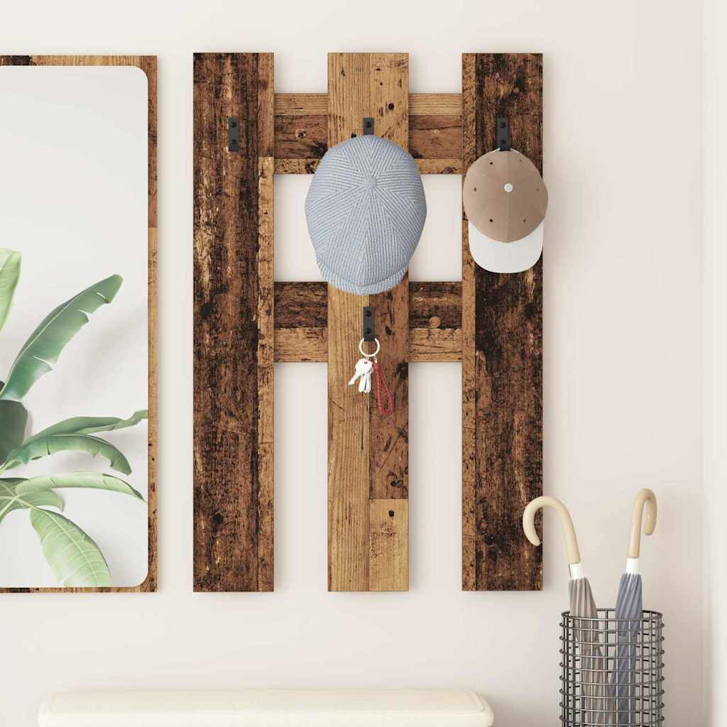 vidaXL Wandmontierter nachttisch Altholz 65 x 3 x 100 cm Holzwerkstoff