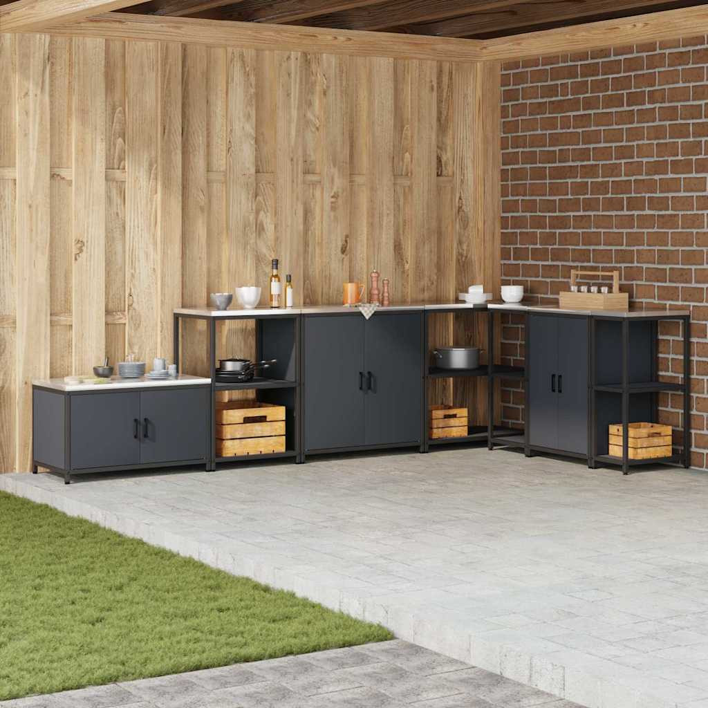 vidaXL Küchenregal HATTEM Anthrazit 60 x 50 x 92 cm Stahl