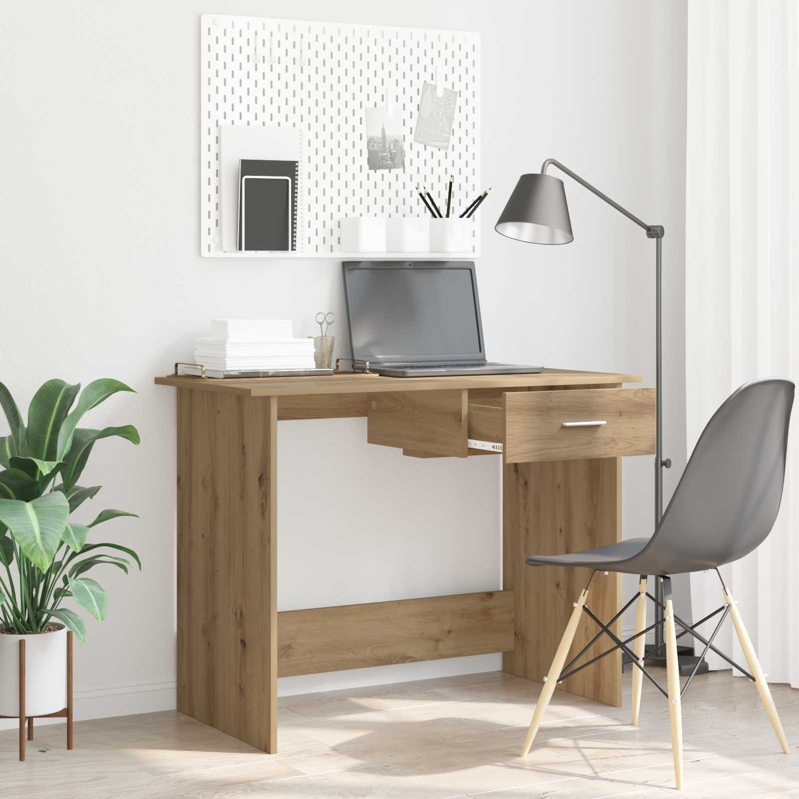 vidaXL Schreibtisch Artisan-Eiche Holzwerkstoff 100 x 50 x 76 cm