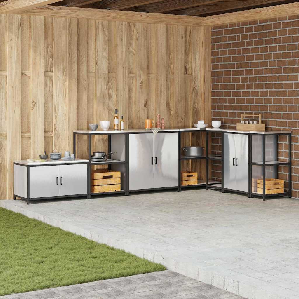 vidaXL Küchenregal HATTEM Silber 60 x 50 x 92 cm Stahl