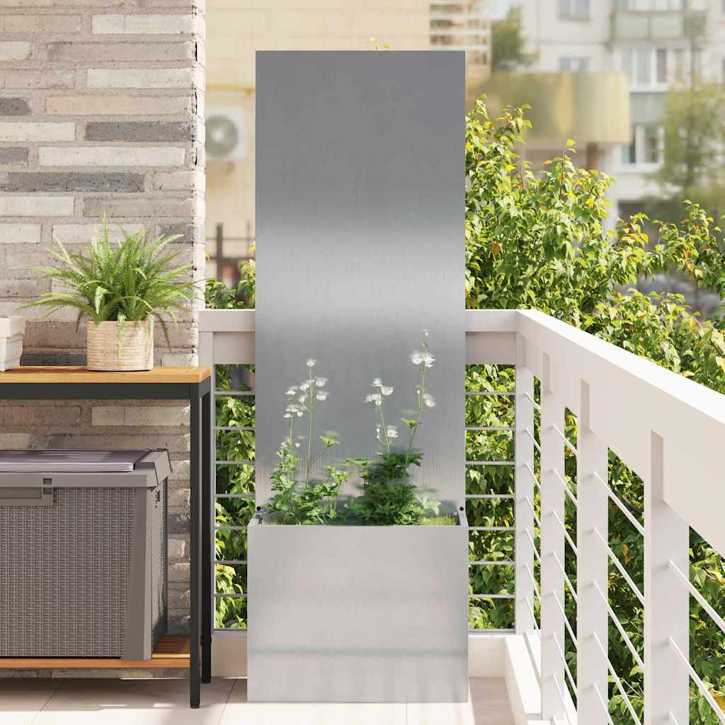 vidaXL Garten Sichtschutz-Leinwand Silber 50 x 32 x 150 cm Edelstahl