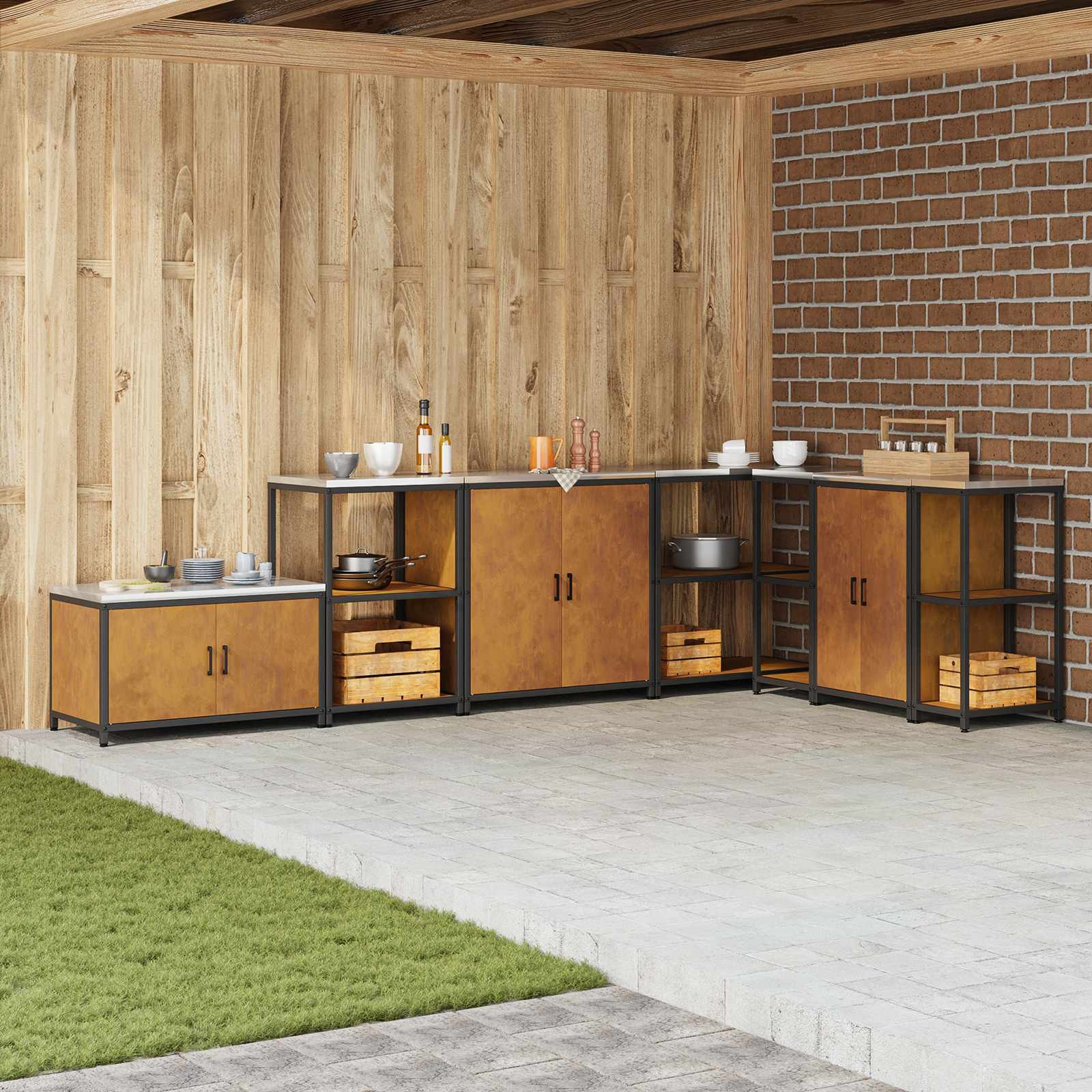 vidaXL Küchenregal HATTEM Rostig 60 x 50 x 92 cm Stahl