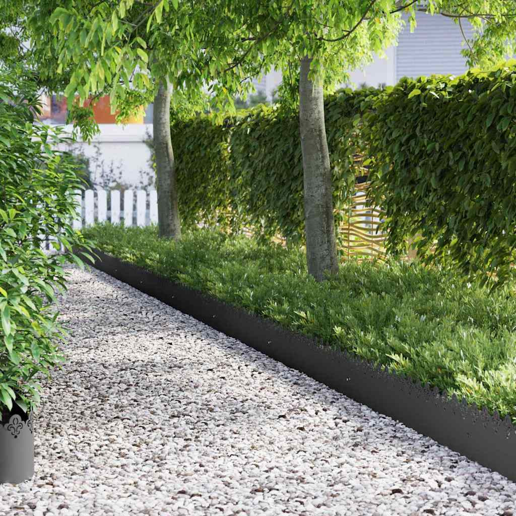 vidaXL Rasenkanten 10 pcs 103 x 0,05 x 22 cm Stahl Schwarz