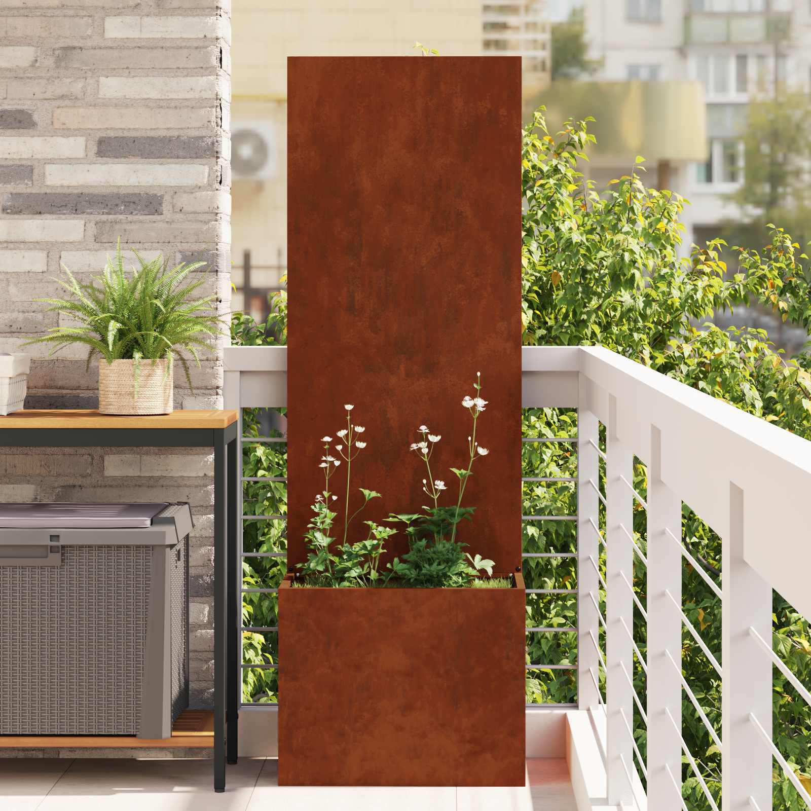 vidaXL Garten Sichtschutz-Leinwand Rostig 50 x 32 x 150 cm