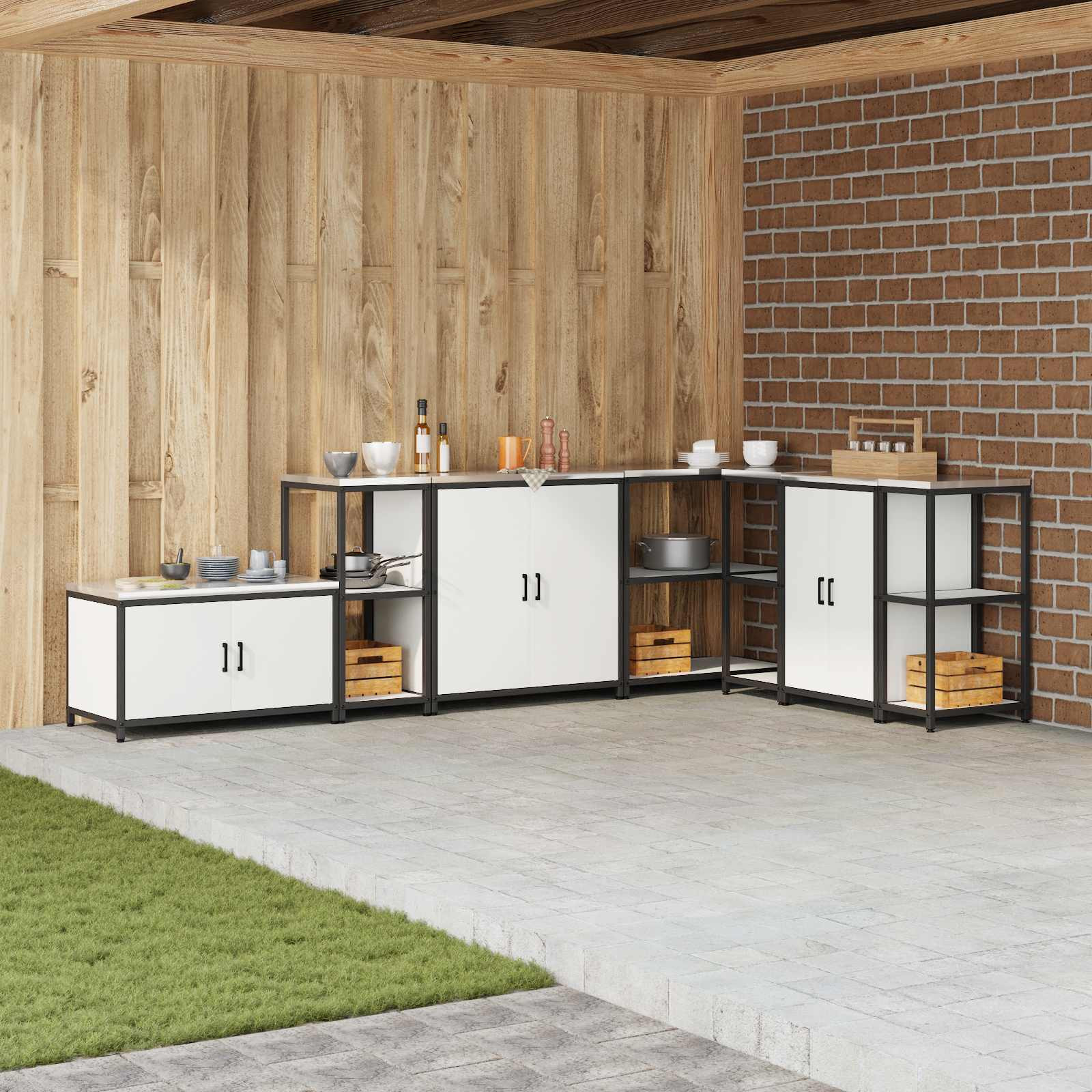 vidaXL Küchenregal HATTEM Weiß 40 x 50 x 92 cm Stahl