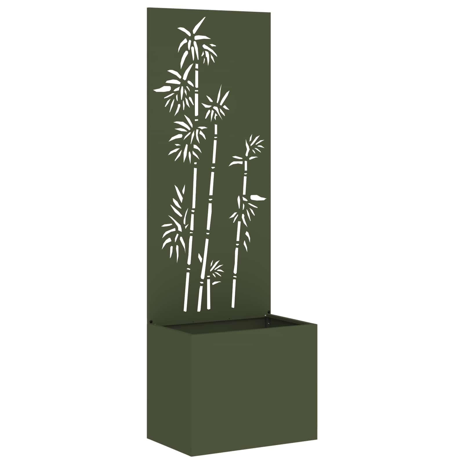 vidaXL Garten Sichtschutz-Leinwand Floral Olivgrün 50 x 32 x 150 cm