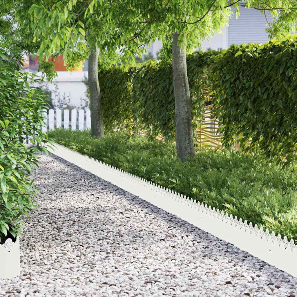 vidaXL Rasenkanten 20 pcs 103 x 0,05 x 22 cm Stahl Weiß