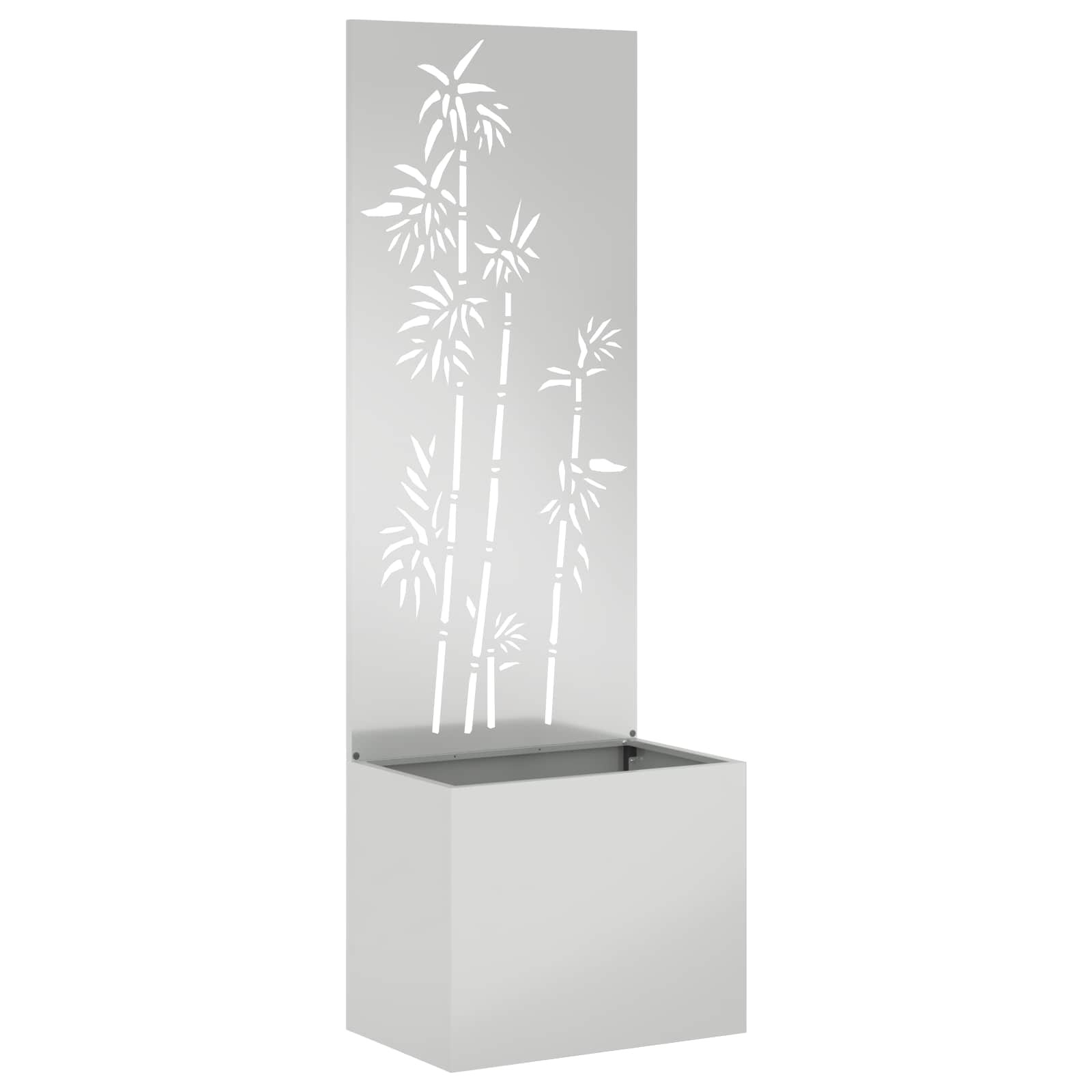 vidaXL Garten Sichtschutz-Leinwand Floral Silber 50 x 32 x 150 cm