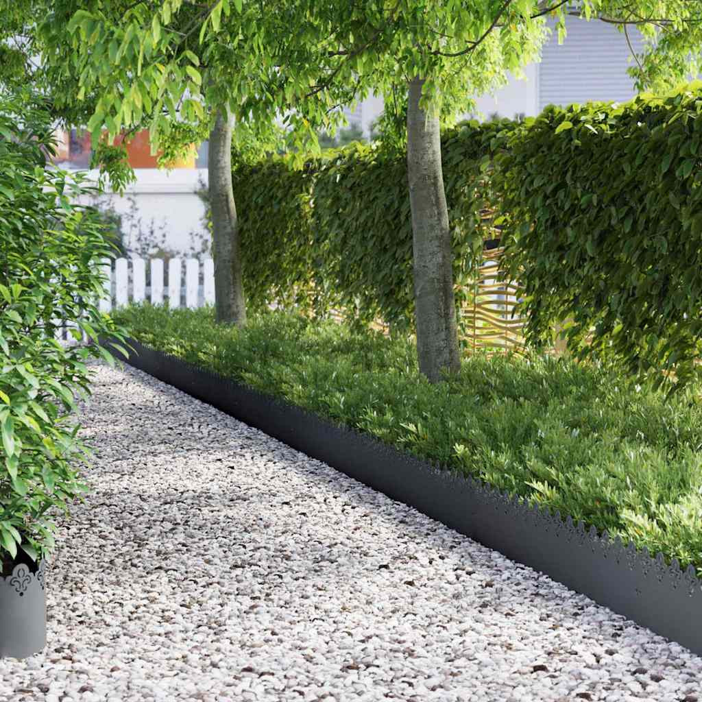 vidaXL Rasenkanten 30 pcs 103 x 0,05 x 22 cm Stahl Anthrazit