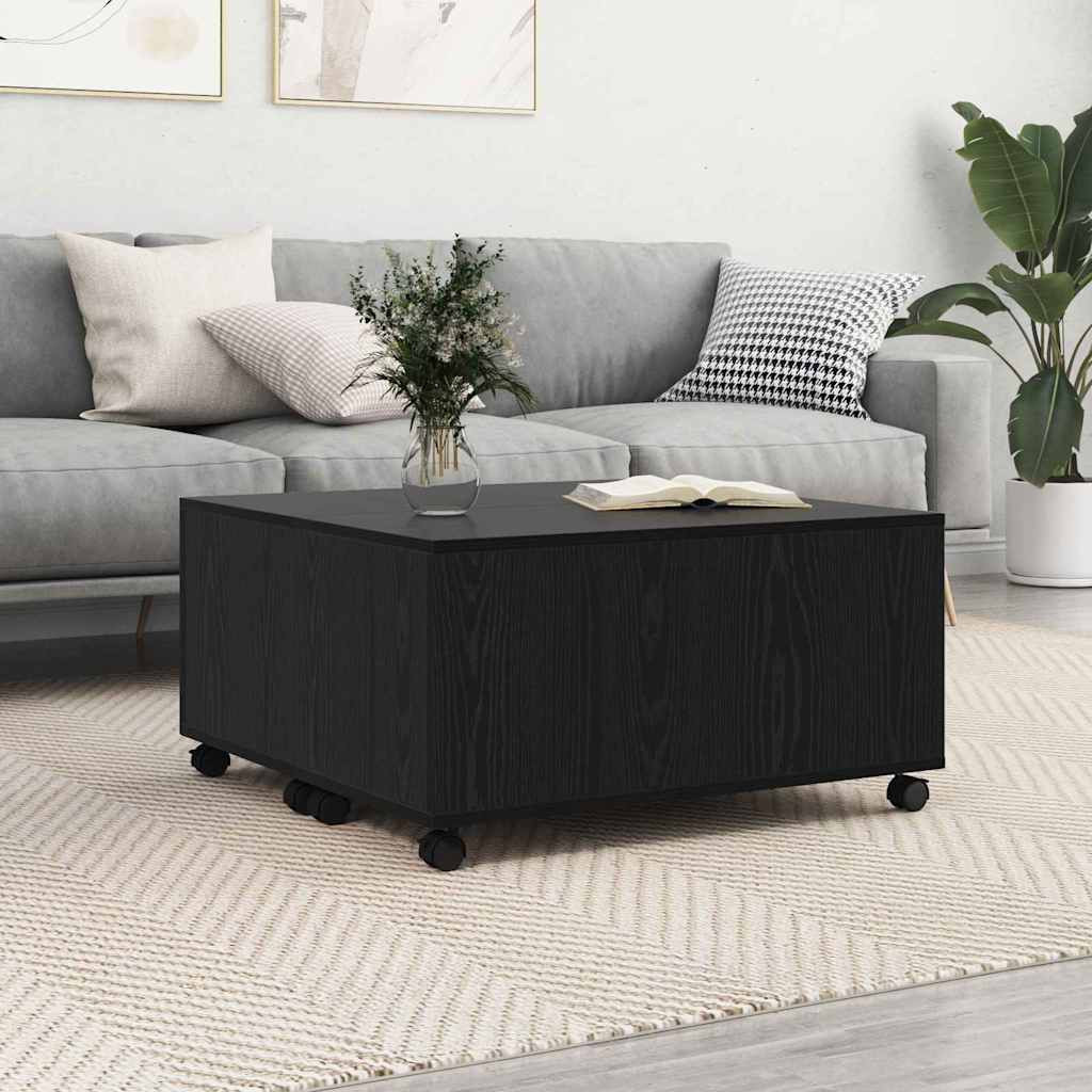 vidaXL Couchtisch Schwarz Eichen-Optik 75 x 75 x 38 cm Holzwerkstoff