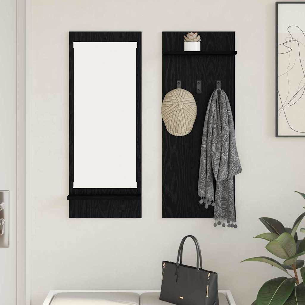 vidaXL Wandmontierter nachttisch Schwarz Eichen-Optik 70 x 10 x 90 cm