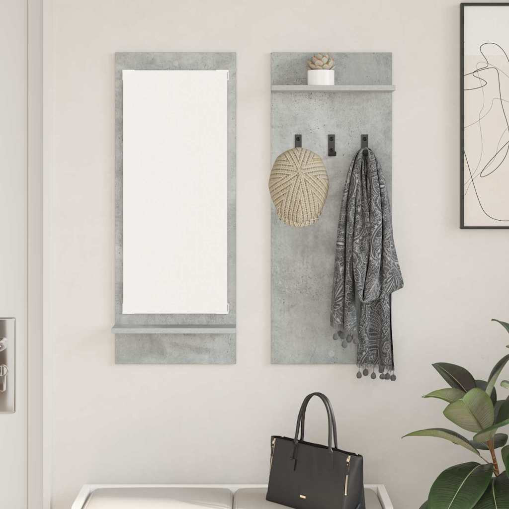 vidaXL Wandmontierter nachttisch mit Regal Beton Grau 70 x 10 x 90 cm