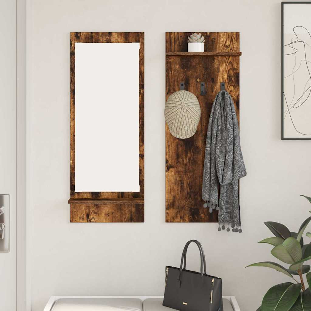 vidaXL Wandmontierter nachttisch Geräucherte Eiche 70 x 10 x 90 cm