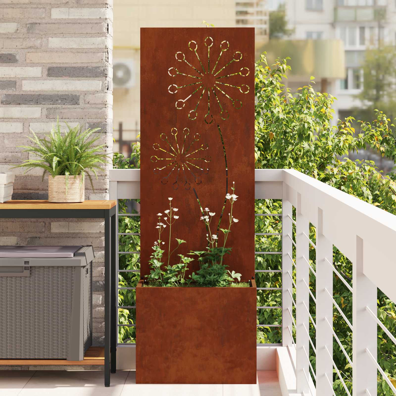 vidaXL Garten Sichtschutz-Leinwand Rostig 50 x 32 x 150 cm