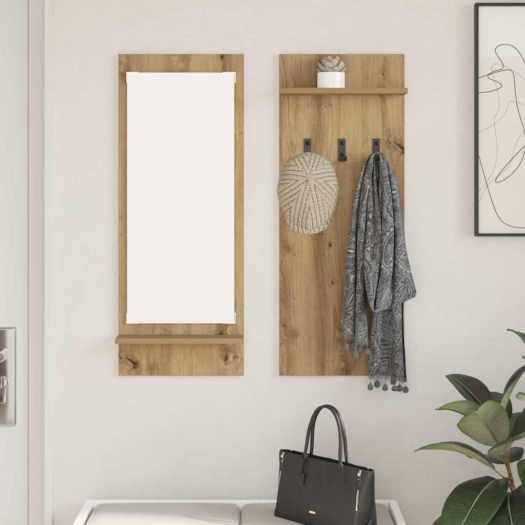 vidaXL Wandmontierter nachttisch Wandhalterung Artisan-Eiche